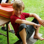 Kid resting after doing many crafts for kids