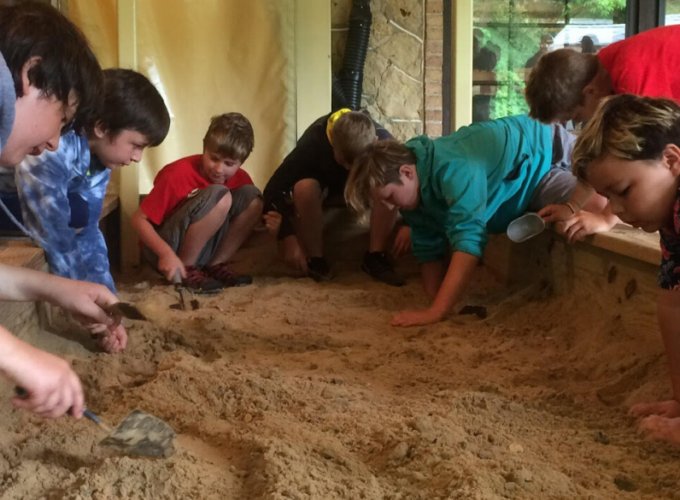 Kids playing in a sand pit