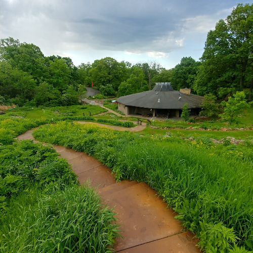 Pathway to the visitor Center of a Unique Places to visit in Wisconsin