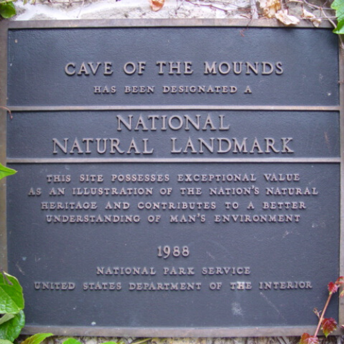 Cave fo the Mounds National Natural Landmark Plaque