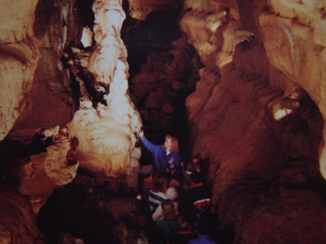 Cave Guests Onyx Ridge staff photo with orange lighting