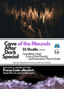 Cave of the Mounds CAD promotion with the GrandStay