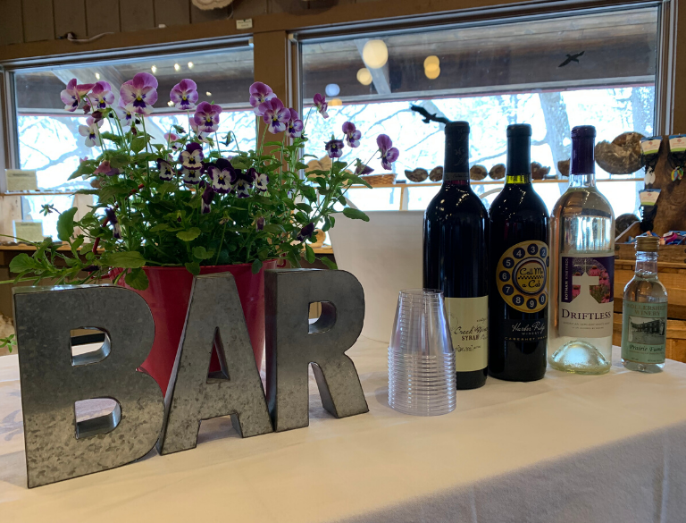 Bar with wine at the Cave of the Mounds