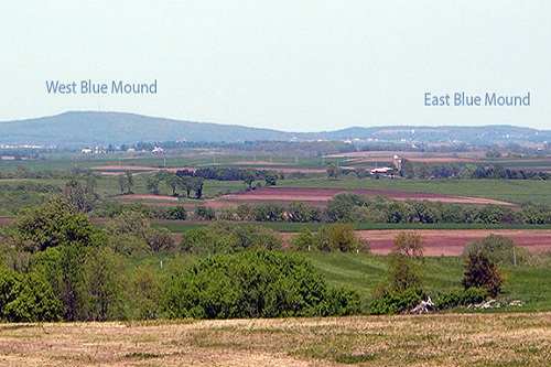 East Mound and West Mound of Blue Mounds
