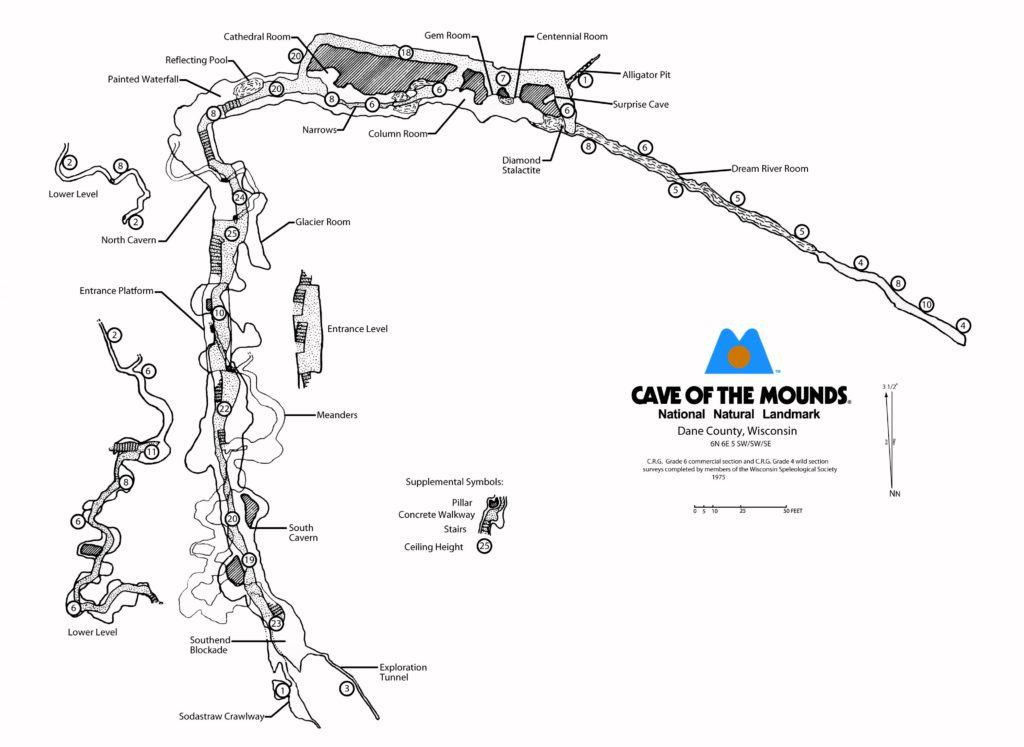 Map of Cave of the Mounds Cave