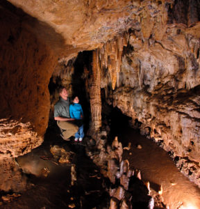 Photo of Column Room with people inside the cave at this must-see place in Wisconsin​