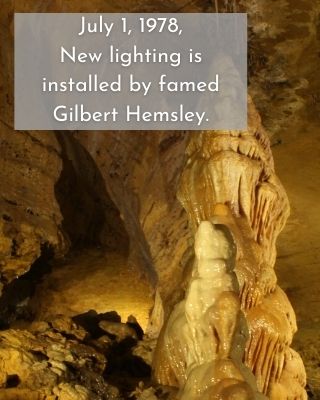 July 1, 1978, New lighting is installed by famed Gilbert Hemsley.