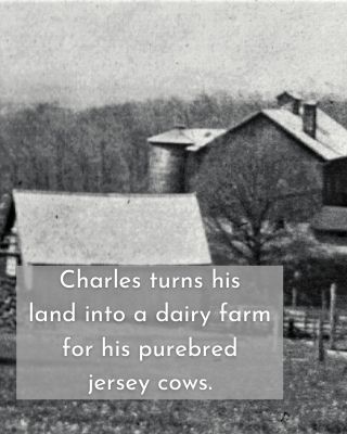 CHarles turns his land into a dairy farm for his purebred jersey cows.