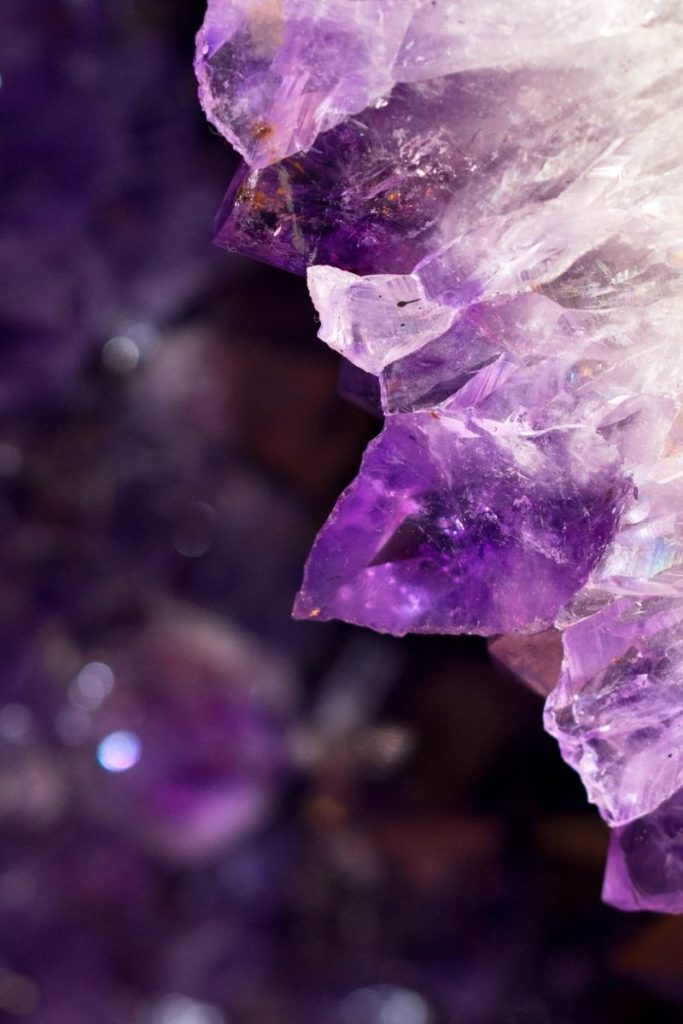 Closeup of Amethyst crystals