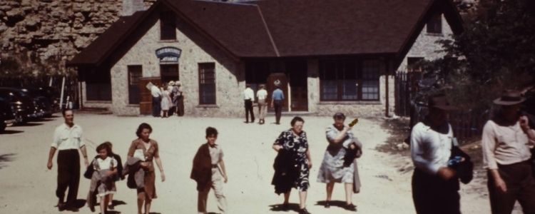 Vintage Photo of Cave of the Mounds with people