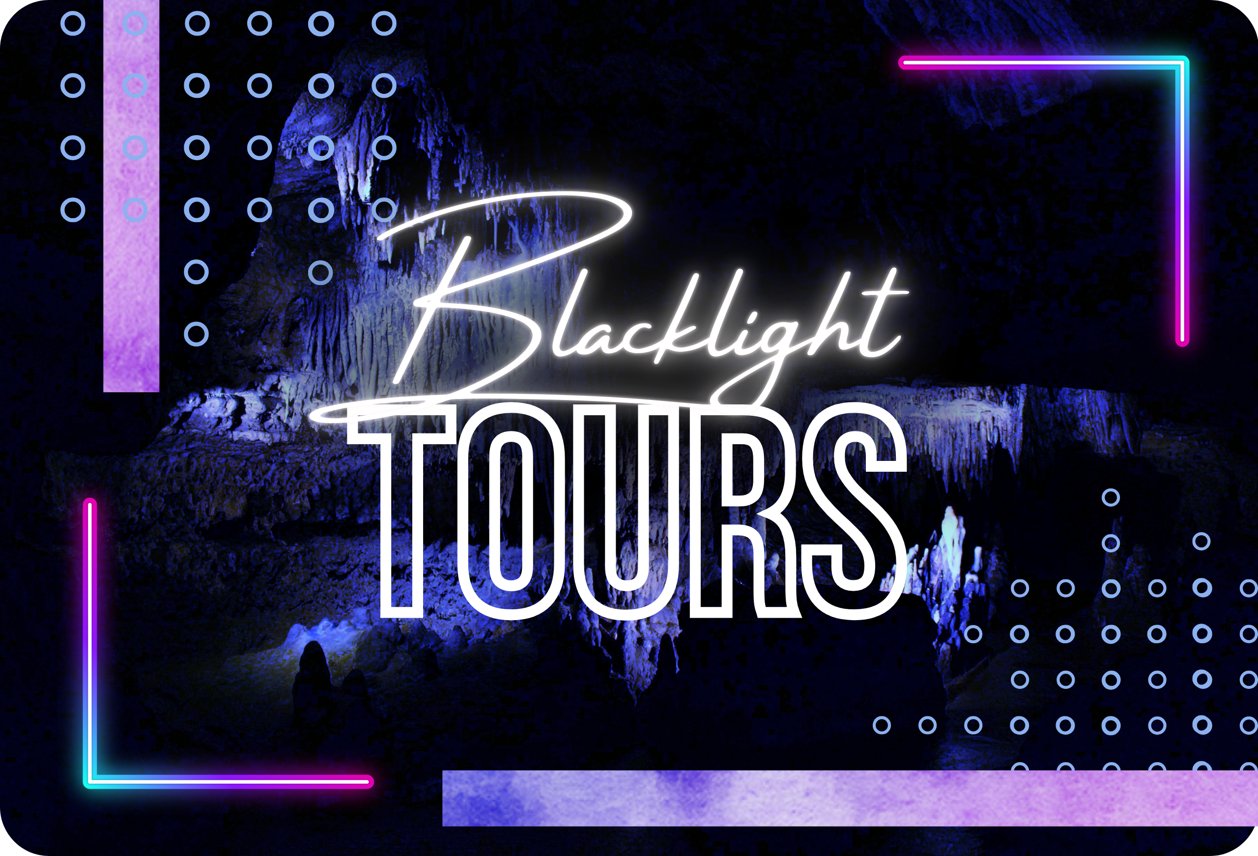 Blacklight Tours logo for family fun at Cave of the Mounds