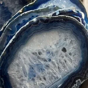 Closeup of Agate Slice in Blue