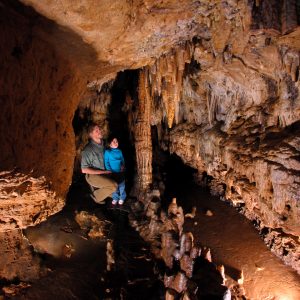 Photo of Column Room with people inside the cave at this must-see place in Wisconsin​