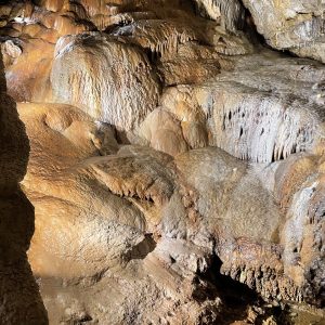 Colorful Flowstone of Cave of the Mounds Fun Facts: all the color is caused by 3 minerals