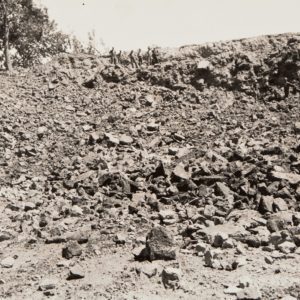 Limestone Quarry with workers on the day of discovery in 1939