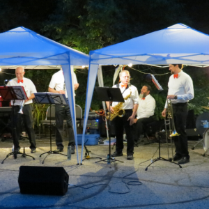 Band under tent at Cave of the Mounds one of the many Fun Things to do