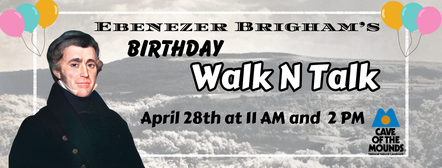 Ebenzer Brigham's Birthday Walk N Talk on April 28th at 11 AM and 2 PM